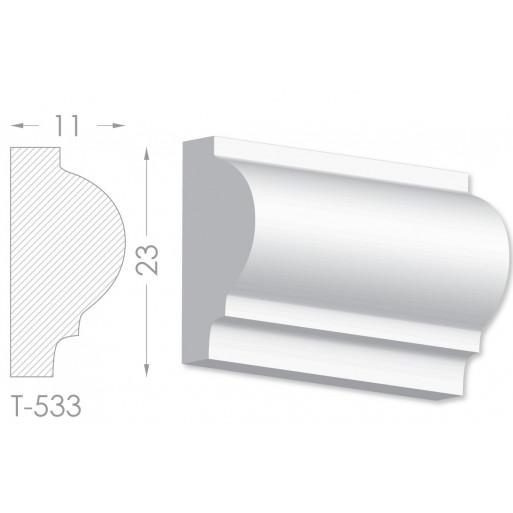 Тяга, молдинг з гіпсу т-533
