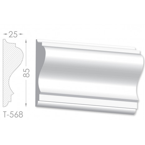 Тяга, молдинг з гіпсу т-568