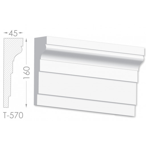 Тяга, молдинг з гіпсу т-570