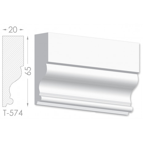Тяга, молдинг з гіпсу т-574