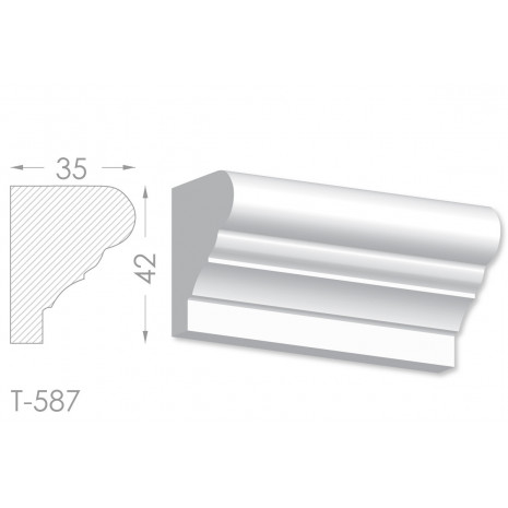 Тяга, молдинг з гіпсу т-587
