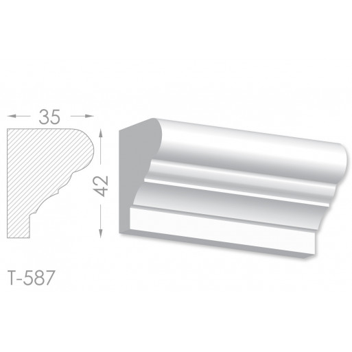 Тяга, молдинг з гіпсу т-587