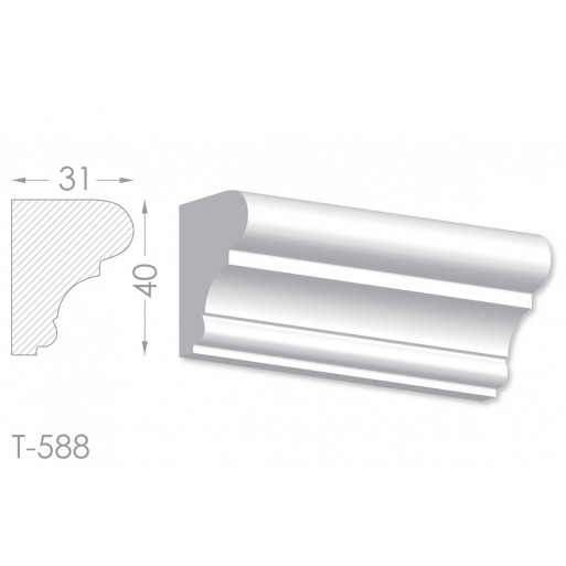 Тяга, молдинг з гіпсу т-588