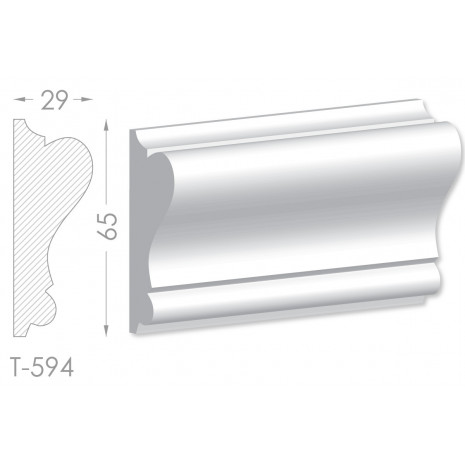 Тяга, молдинг з гіпсу т-594