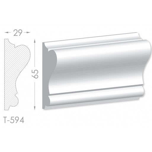 Тяга, молдинг з гіпсу т-594