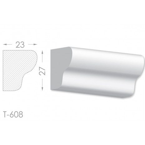 Тяга, молдинг з гіпсу т-608