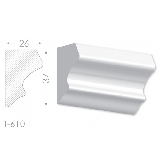 Тяга, молдинг з гіпсу т-610