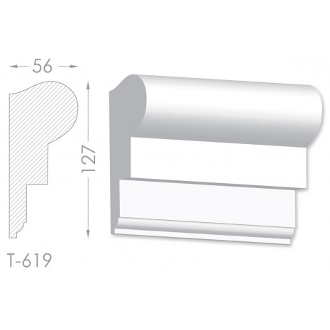 Тяга, молдинг з гіпсу т-619