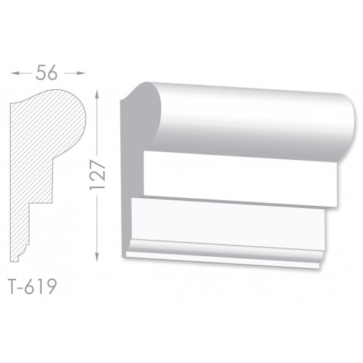 Тяга, молдинг з гіпсу т-619