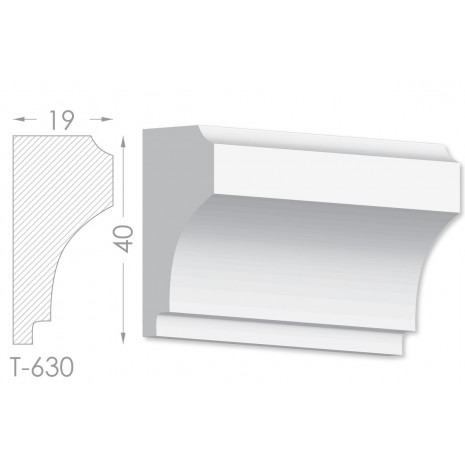 Тяга, молдинг з гіпсу т-630