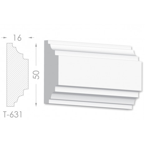 Тяга, молдинг з гіпсу т-631