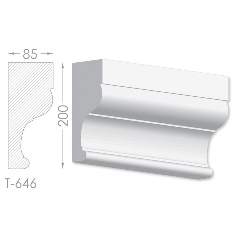 Тяга, молдинг з гіпсу т-646