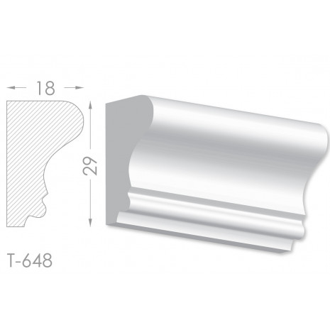 Тяга, молдинг з гіпсу т-648