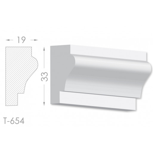 Тяга, молдинг з гіпсу т-654