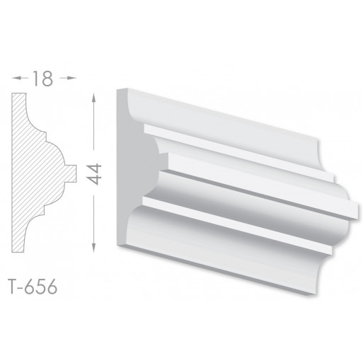 Тяга, молдинг з гіпсу т-656