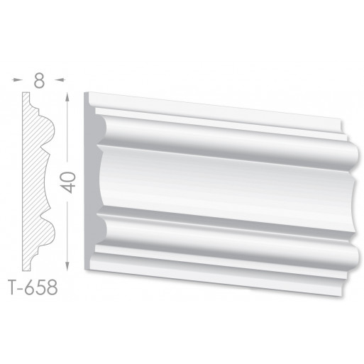 Тяга, молдинг з гіпсу т-658