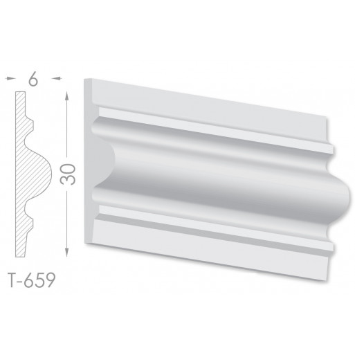 Тяга, молдинг з гіпсу т-659