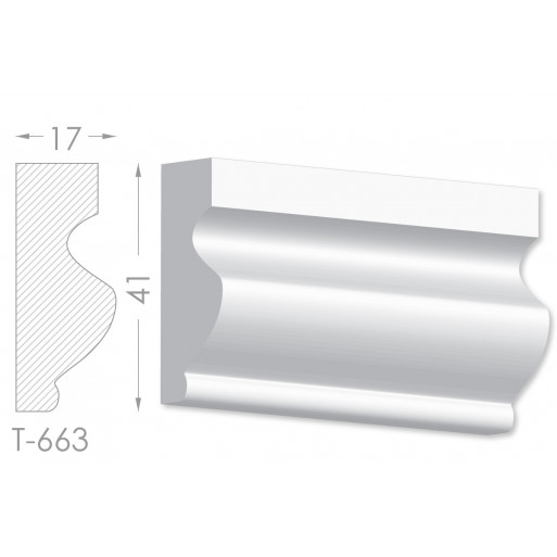 Тяга, молдинг з гіпсу т-663