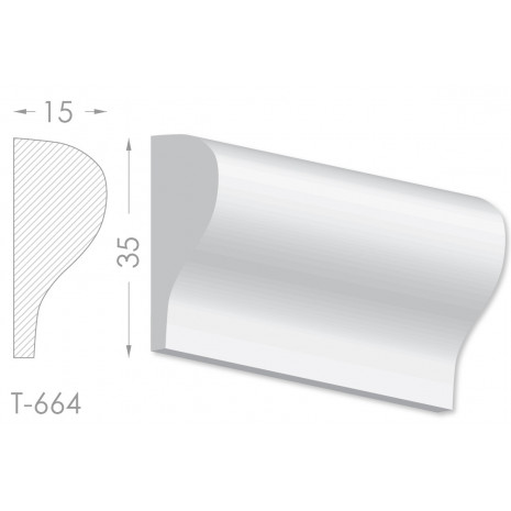 Тяга, молдинг з гіпсу т-664