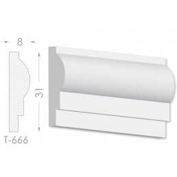 Тяга, молдинг з гіпсу т-666