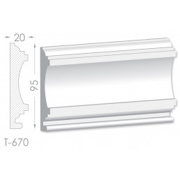 Тяга, молдинг з гіпсу т-670