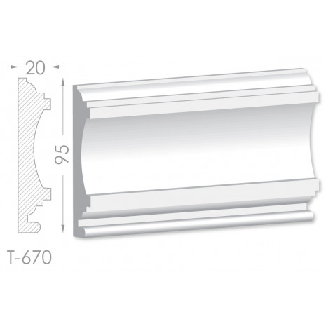 Тяга, молдинг з гіпсу т-670