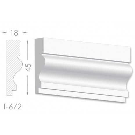 Тяга, молдинг з гіпсу т-672