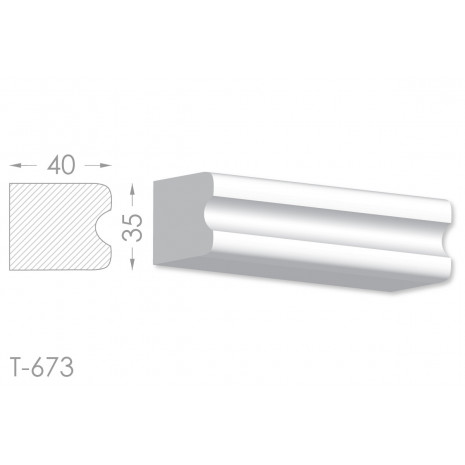 Тяга, молдинг з гіпсу т-673