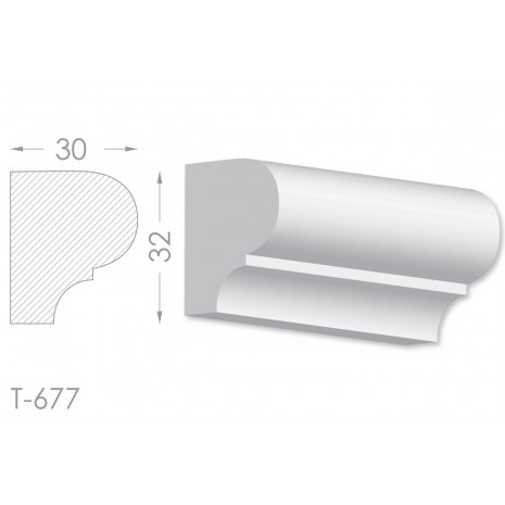 Тяга, молдинг з гіпсу т-677