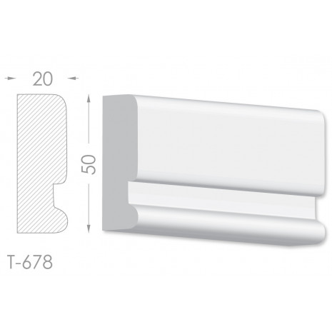Тяга, молдинг з гіпсу т-678
