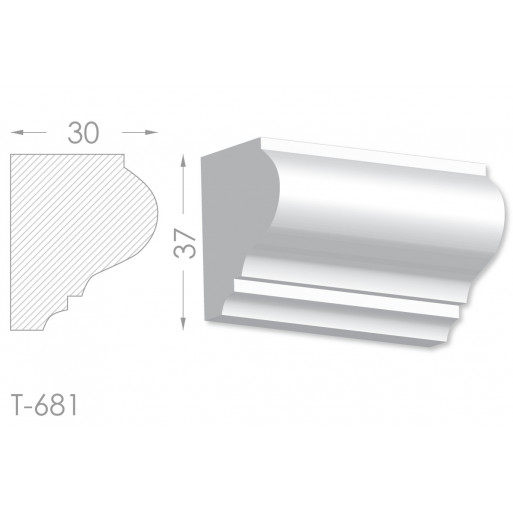Тяга, молдинг з гіпсу т-681