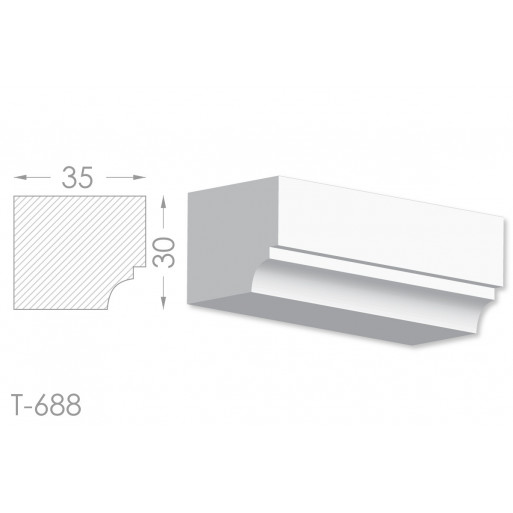 Тяга, молдинг з гіпсу т-688