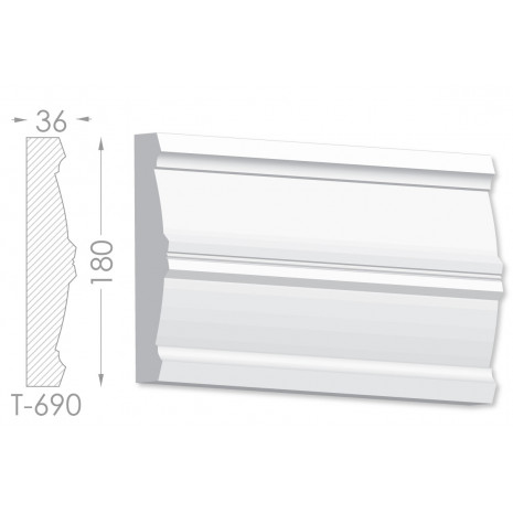 Тяга, молдинг з гіпсу т-690