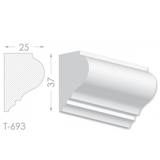 Тяга, молдинг з гіпсу т-693