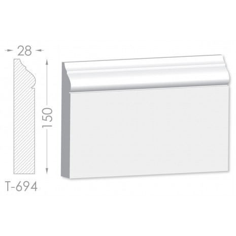 Тяга, молдинг з гіпсу т-694