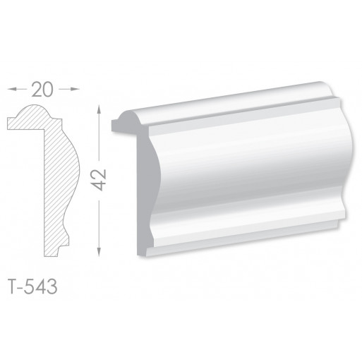 Тяга, молдинг з гіпсу т-543