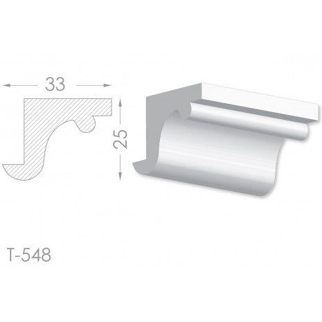 Тяга, молдинг з гіпсу т-548