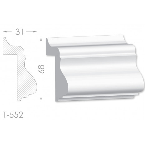Тяга, молдинг з гіпсу т-552