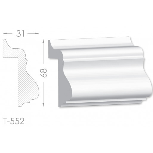 Тяга, молдинг з гіпсу т-552