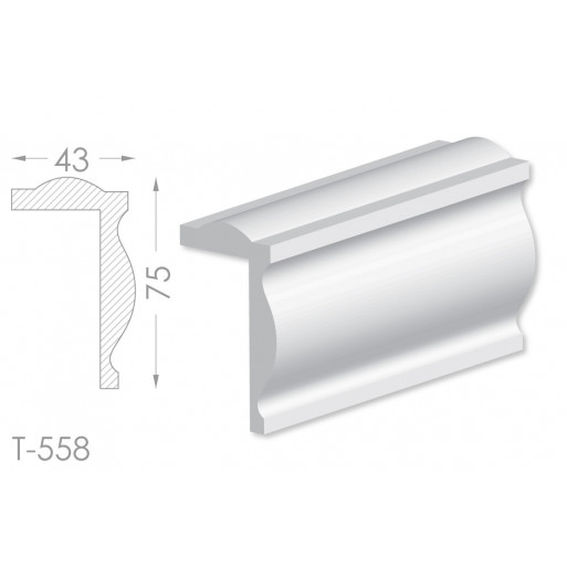 Тяга, молдинг з гіпсу т-558