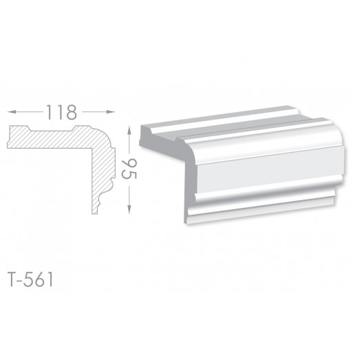 Тяга, молдинг з гіпсу т-560