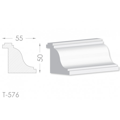 Тяга, молдинг з гіпсу т-576