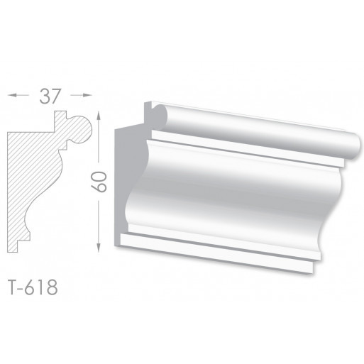 Тяга, молдинг з гіпсу т-618