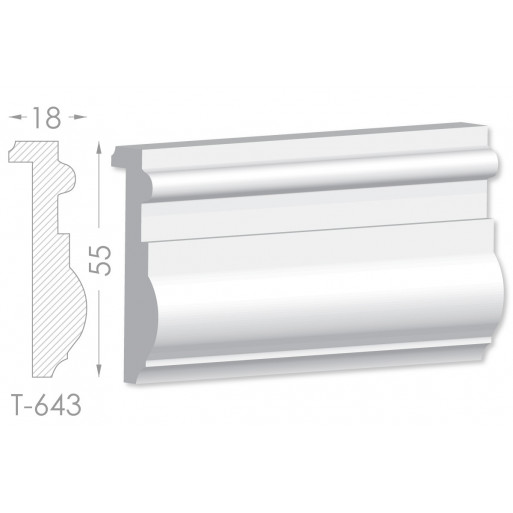 Тяга, молдинг з гіпсу т-643