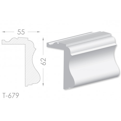 Тяга, молдинг з гіпсу т-679