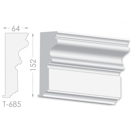 Тяга, молдинг з гіпсу т-685 а