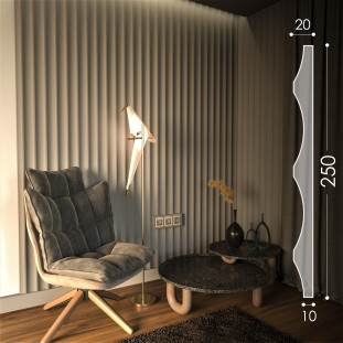 3D панель "Flute1" 250*20 мм. 3D панель "Flute1" 250*20 мм.
