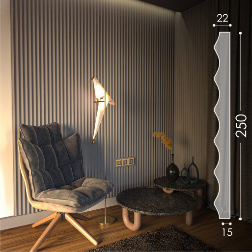 3D панель "Hills" 250*20 мм.