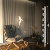 3D панель "Cannelure" 250*20 мм.