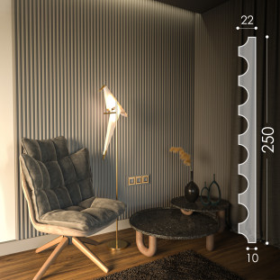 3D панель "Cannelure" 250*20 мм.